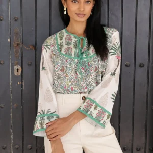 Boho-Bluse mit floralem Print – Sommerliche Eleganz für Damen