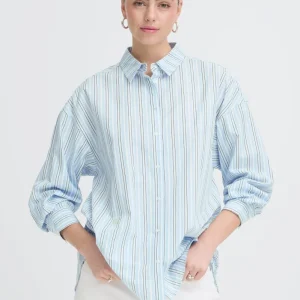 Oversize Bluse mit Streifen